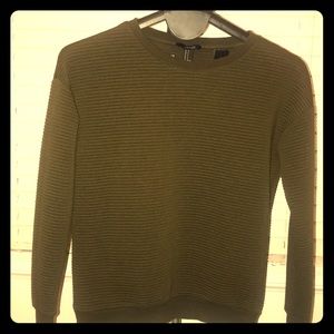 Olive green ribbed crew neck sweater F21